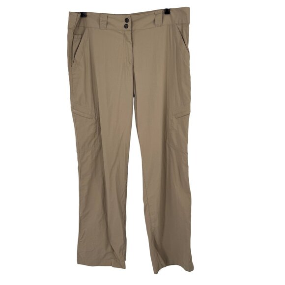 Exofficio Womens Nylon Outdoor Hiking Pants Size 12 khaki pockets - Picture 1 of 12